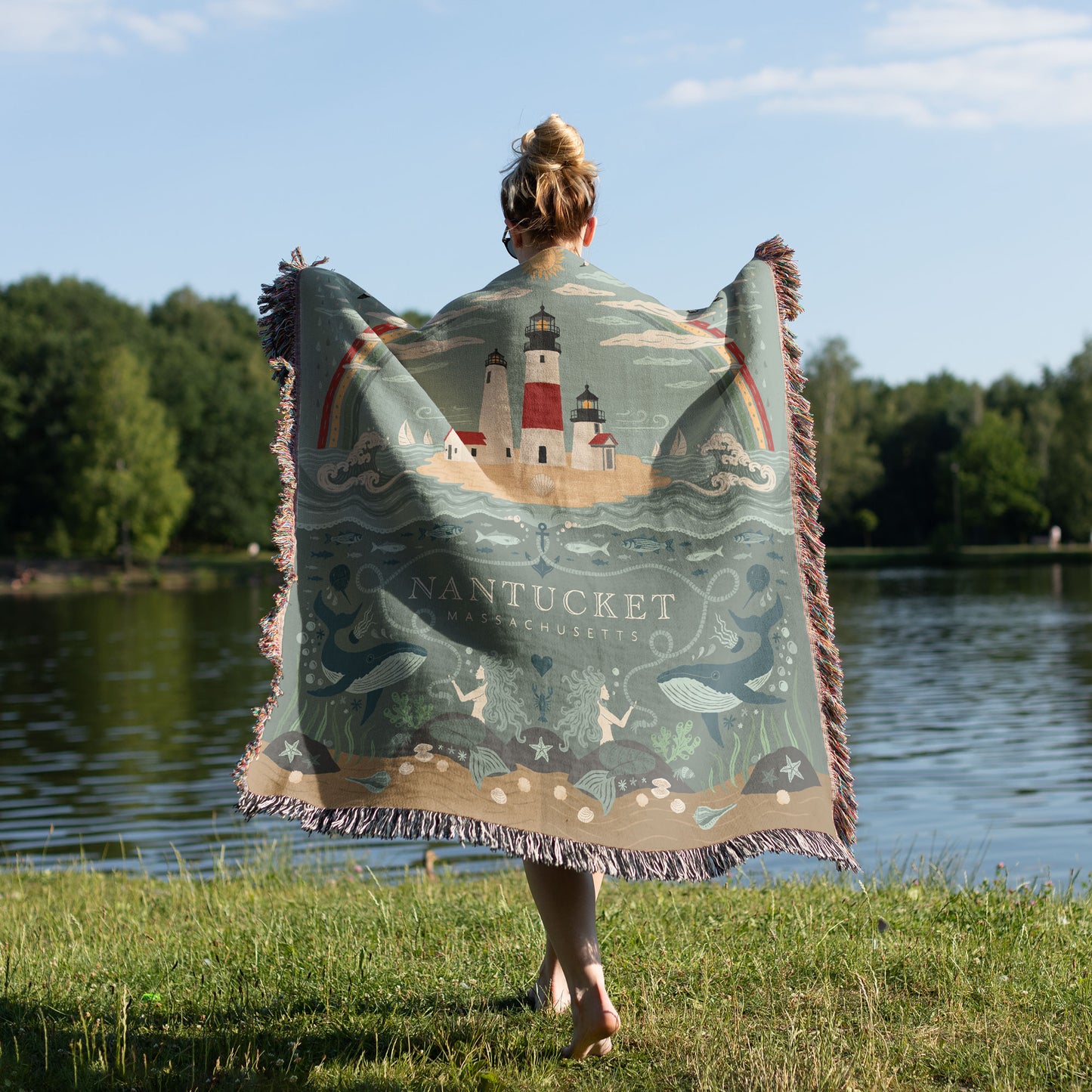 Nautical Nantucket Woven Blanket