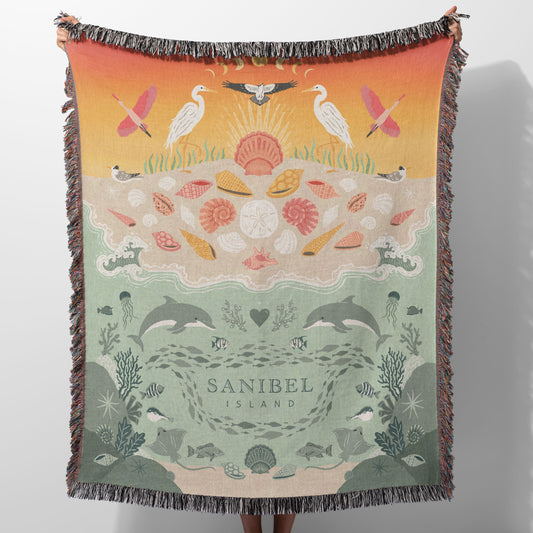 Sunset on Sanibel Woven Blanket