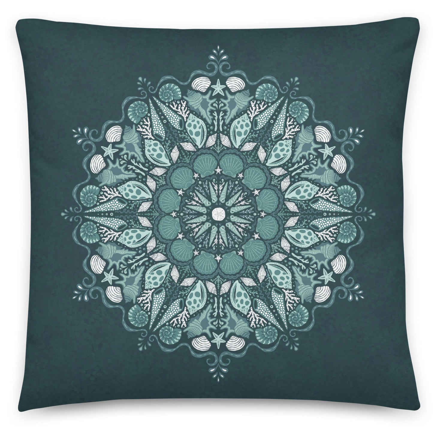 Seashell Mandala Throw Pillow