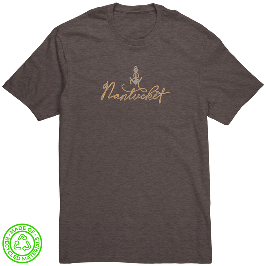 Anchored_in_Nantucket_Recycled_Tee_Re-Tee_Flat_Front_-_Deep_Brown_Heather_Mockup.png