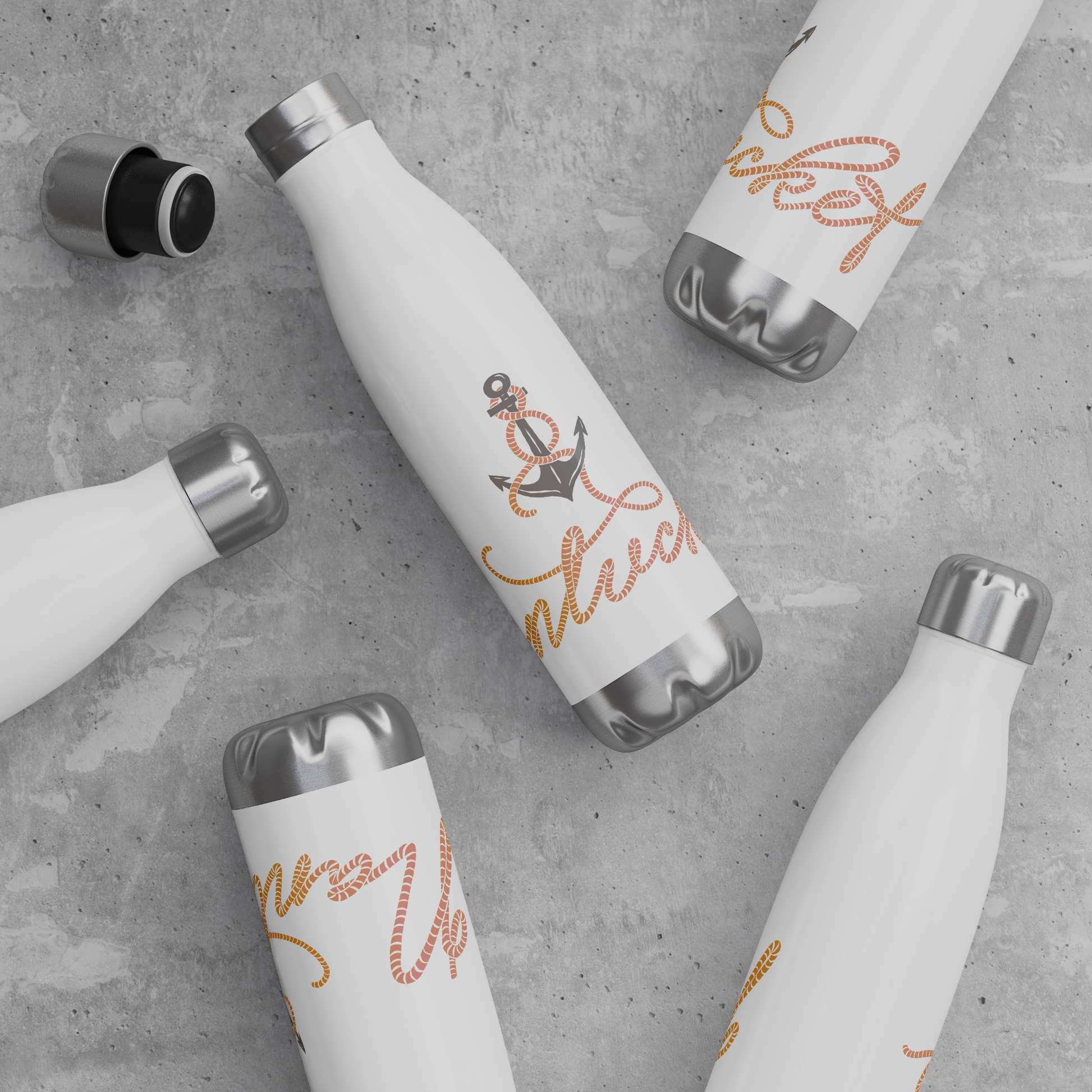 Anchored_in_Nantucket_Water_Bottle_WaterBottle_Scattered_Mockup.png