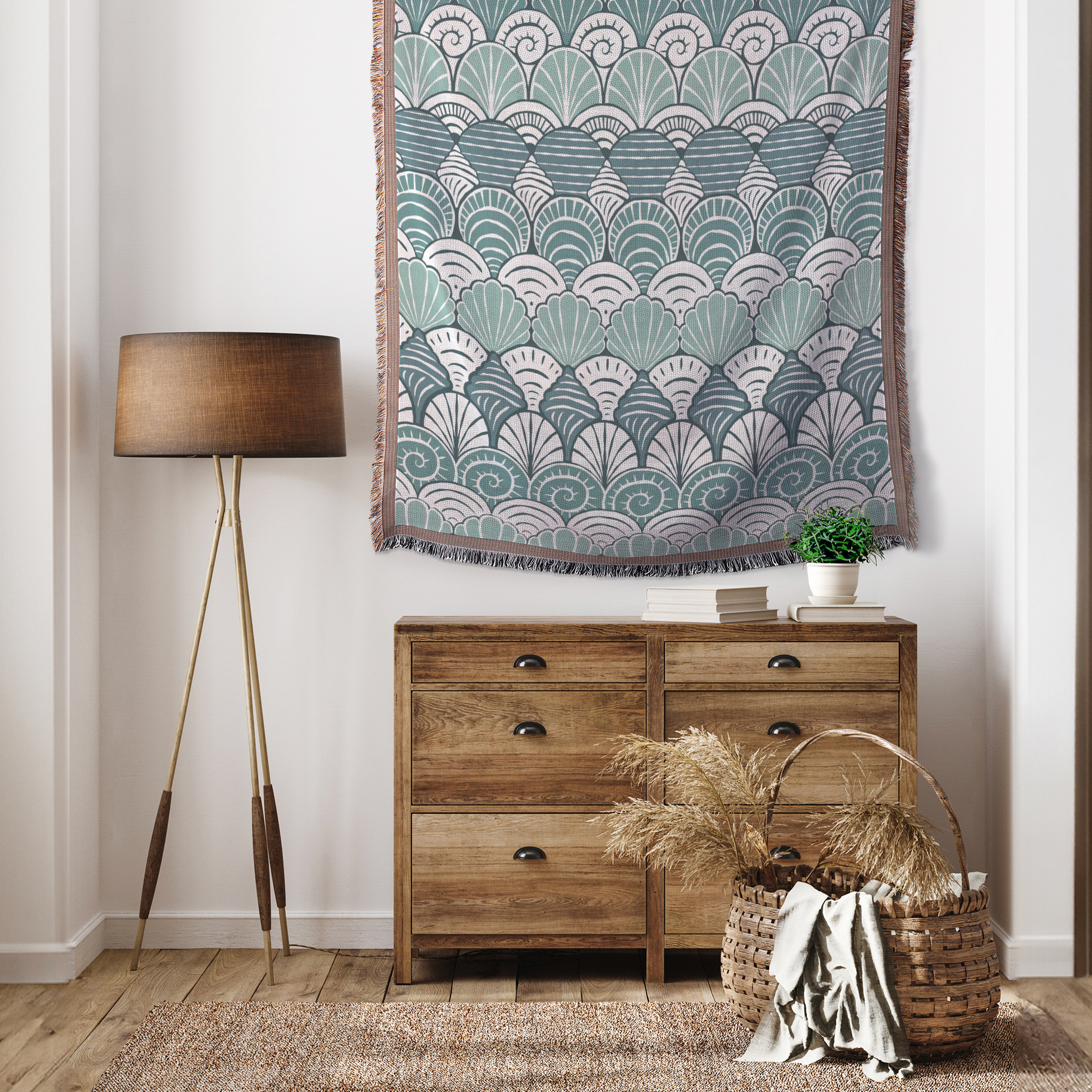 Blue_Seashell_Pattern_Woven_Blanket_Tapestry_V_Mockup.png