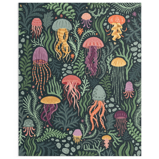 Colorful Ocean Jellyfish and Seaweed Jigsaw Puzzle | Shining Tide Designs