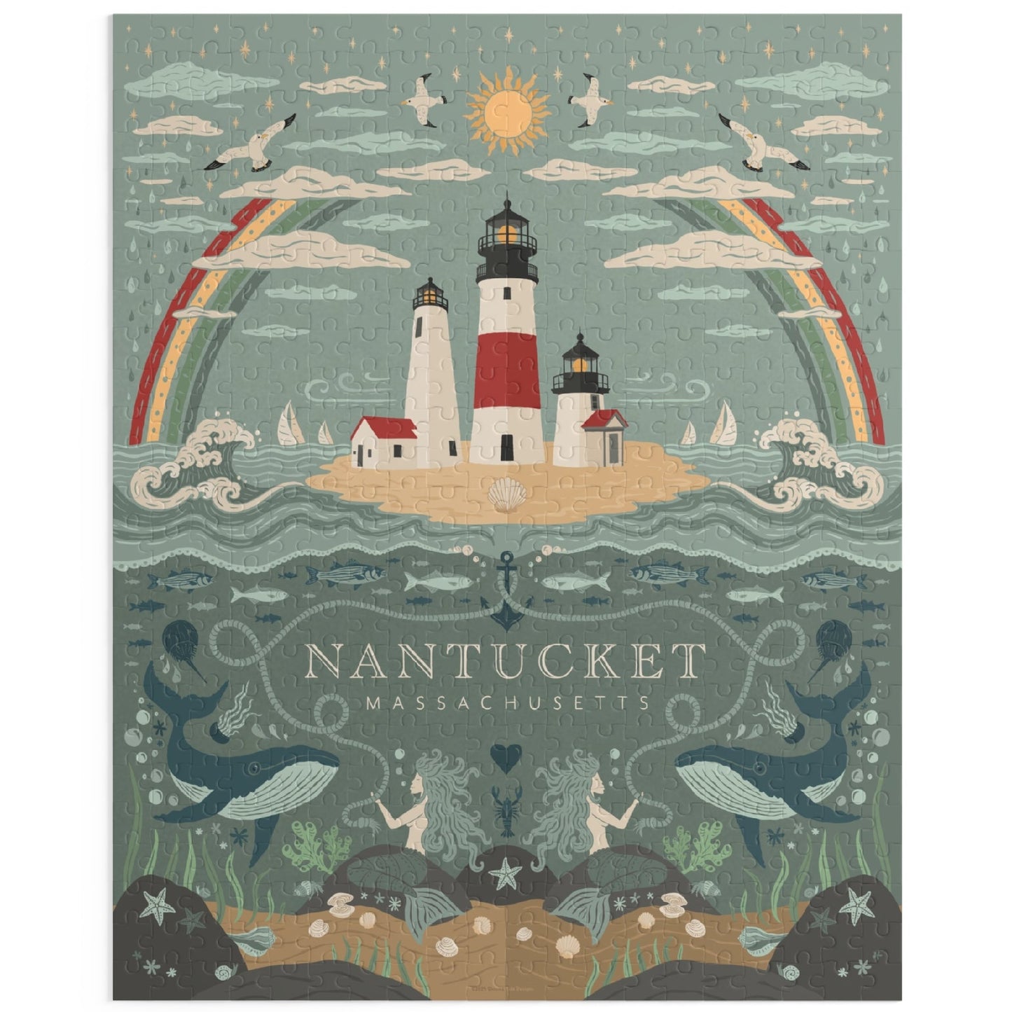 Nautical Nantucket Puzzle 500 pieces | Shining Tide Designs