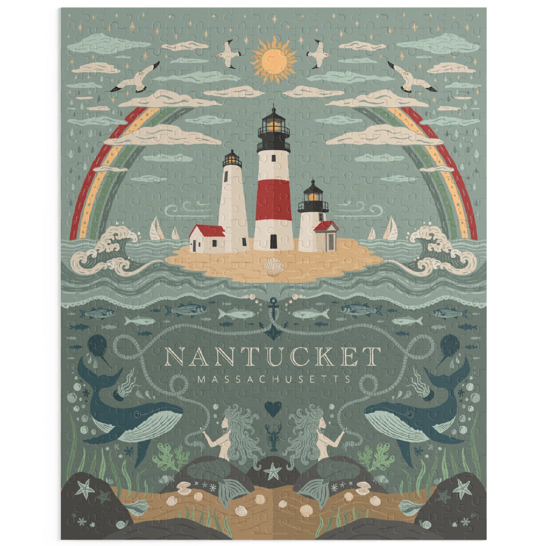 Nautical Nantucket Puzzle 500 pieces | Shining Tide Designs