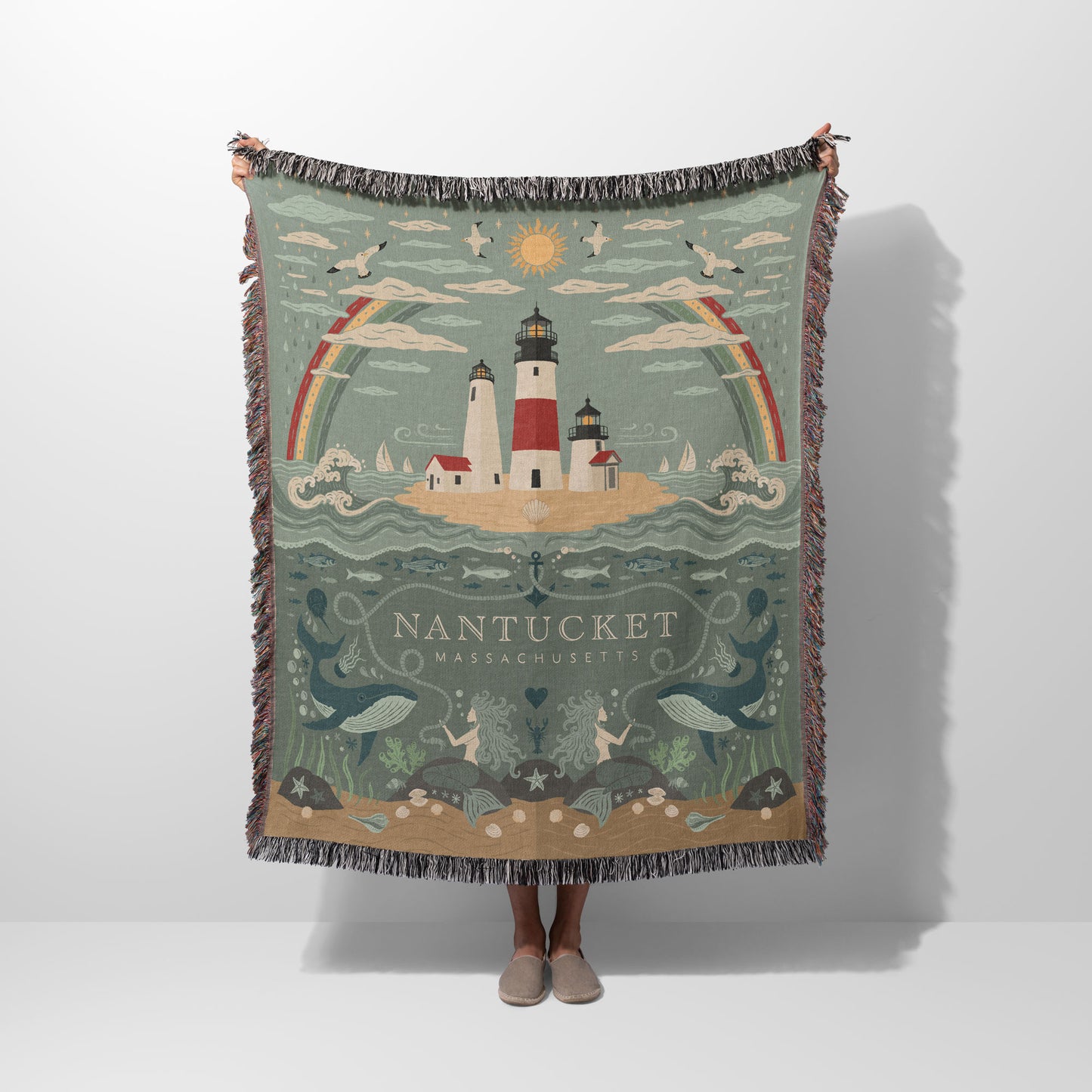 Nautical Nantucket Woven Blanket