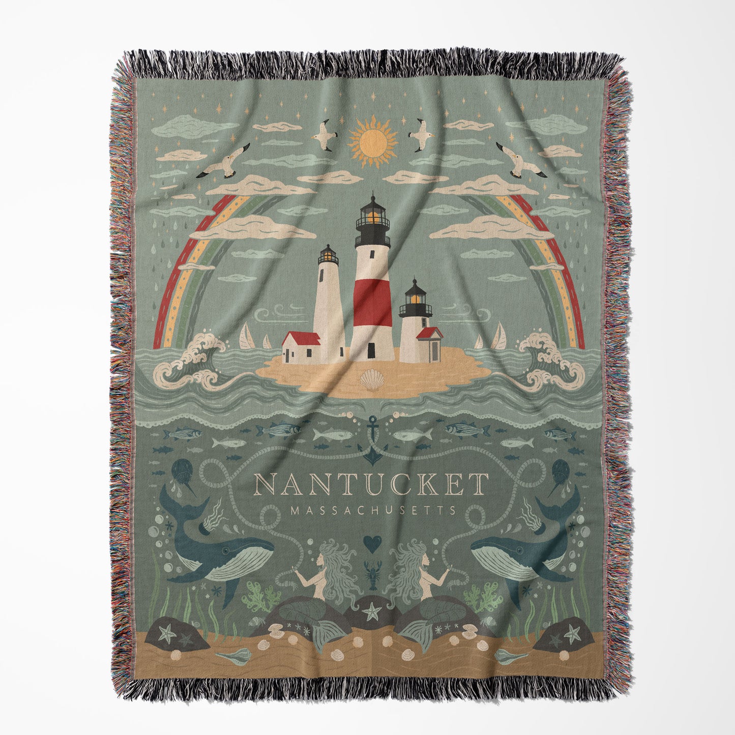Nautical Nantucket Woven Blanket