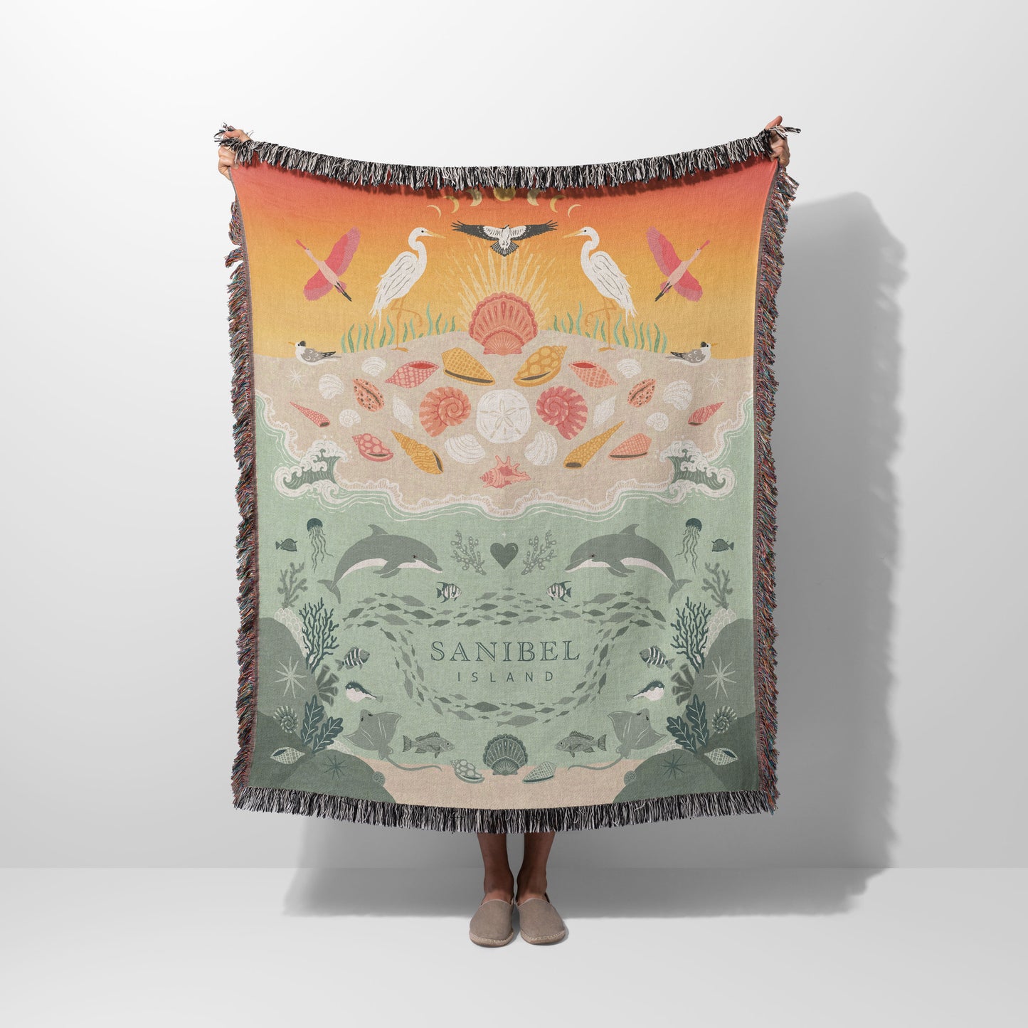 Sunset on Sanibel Woven Blanket