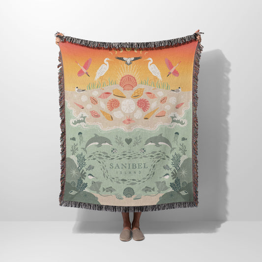 Sunset on Sanibel Woven Blanket