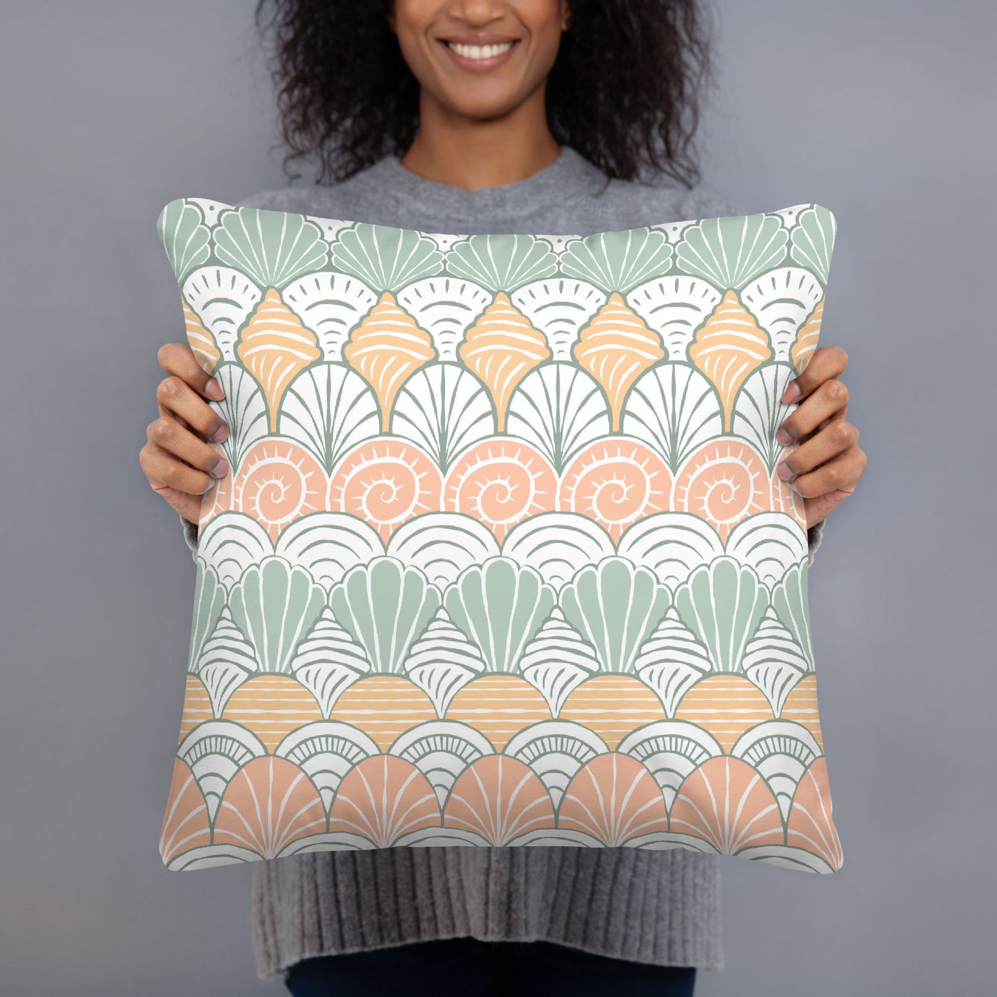 Seashell Pattern Throw Pillow