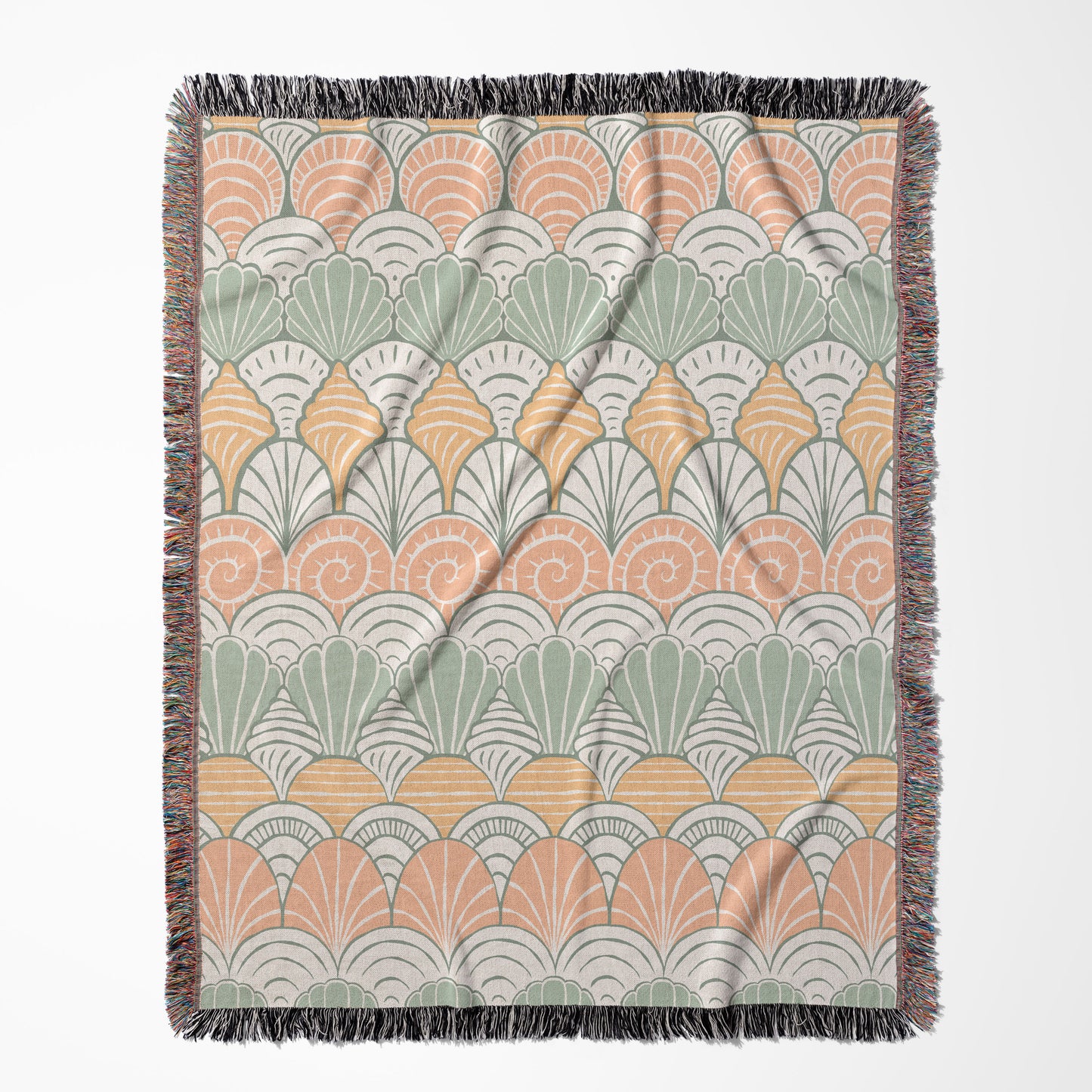 Seashell Pattern Woven Blanket